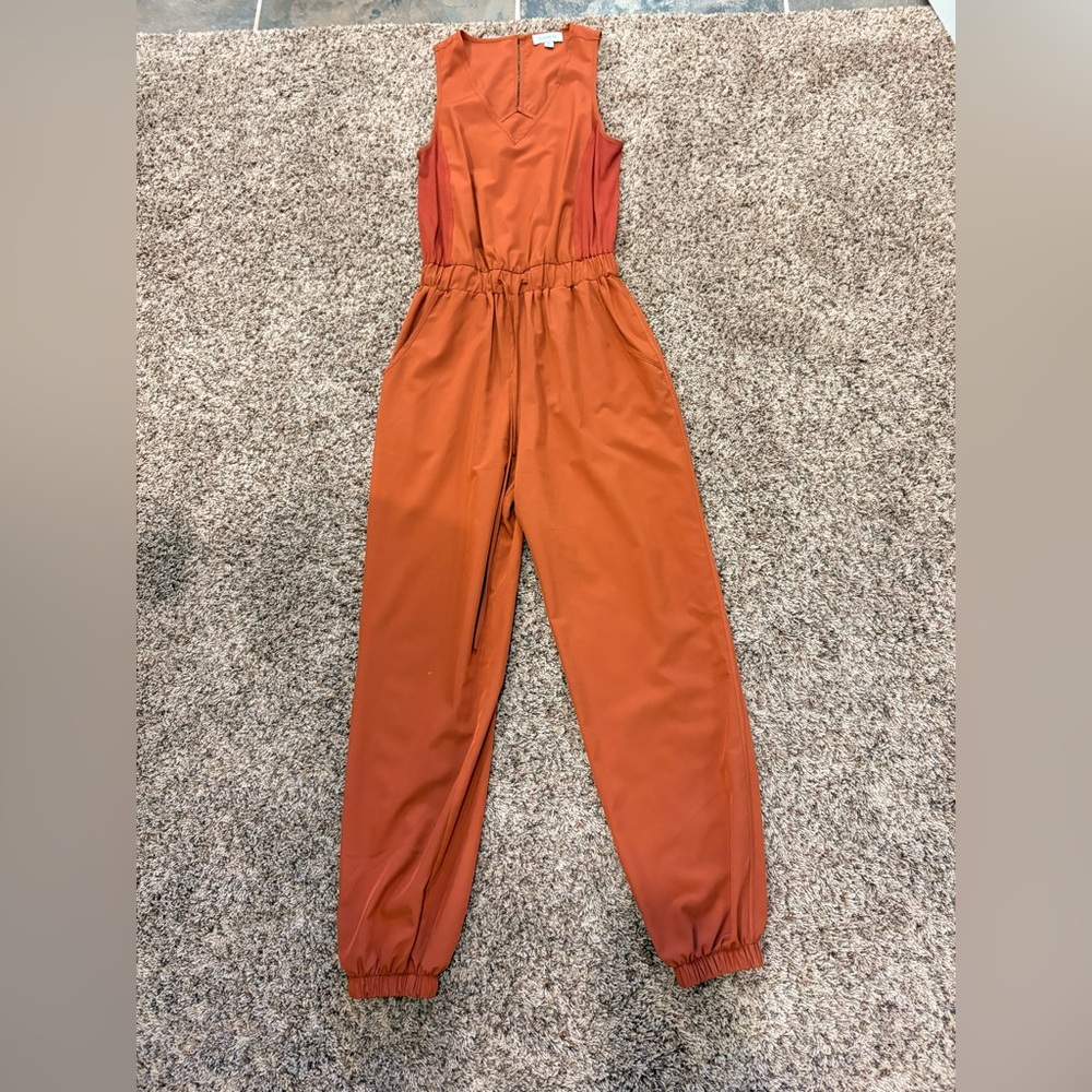 Evereve Orange Sleeveless Jumpsuit